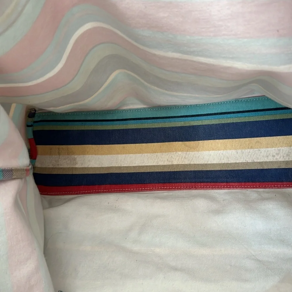 Vintage Eddie Bauer Summer Striped Cotton Canvas Tote